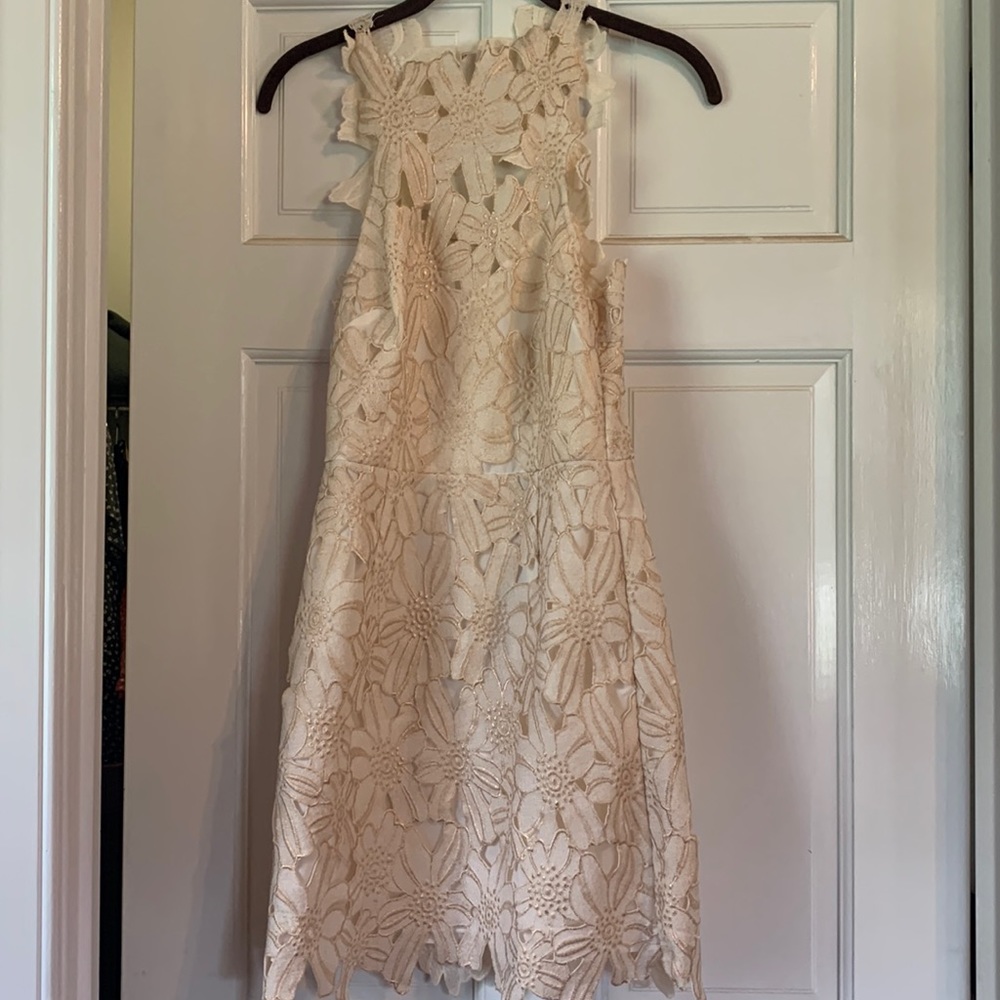 Saylor Free people jessa dress cream with rose gold accents